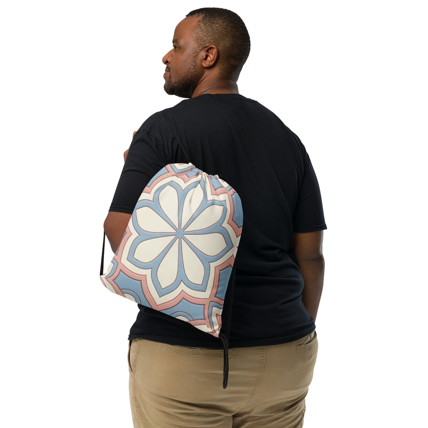 North Carry Co floral mandala all-over print drawstring bag - side view