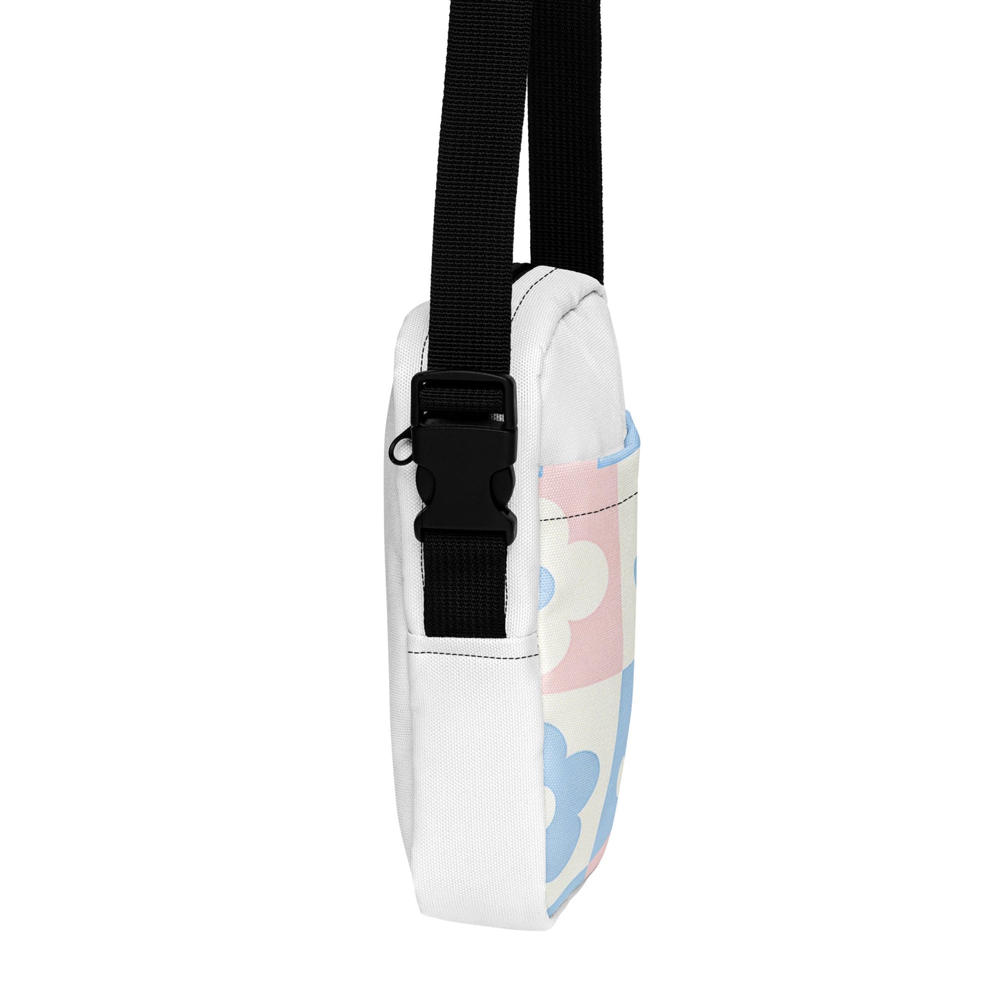 North Carry Co pastel tulips all-over print crossbody bag - detail view
