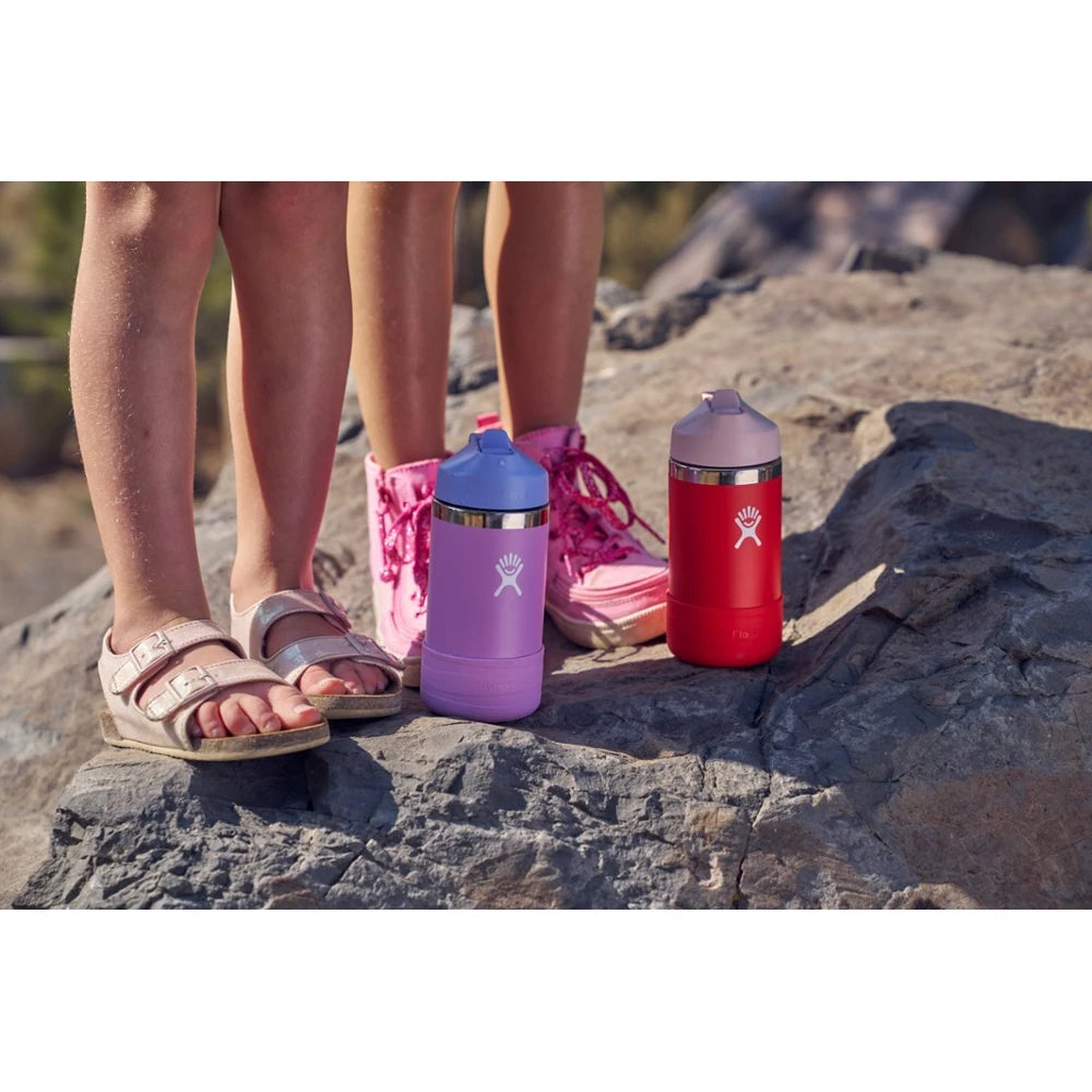 Kids' Wide-Mouth Vacuum Water Bottle With Straw Cap And Bottle Boot 12 Fl. Oz.