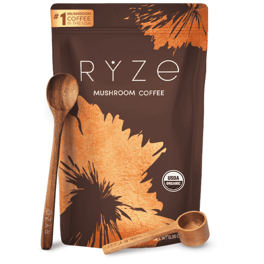 SUPERFOODS Instant Coffee USDA Organic with 6 Adaptogens & MCT Oil, Medium Roast, 30 Servings