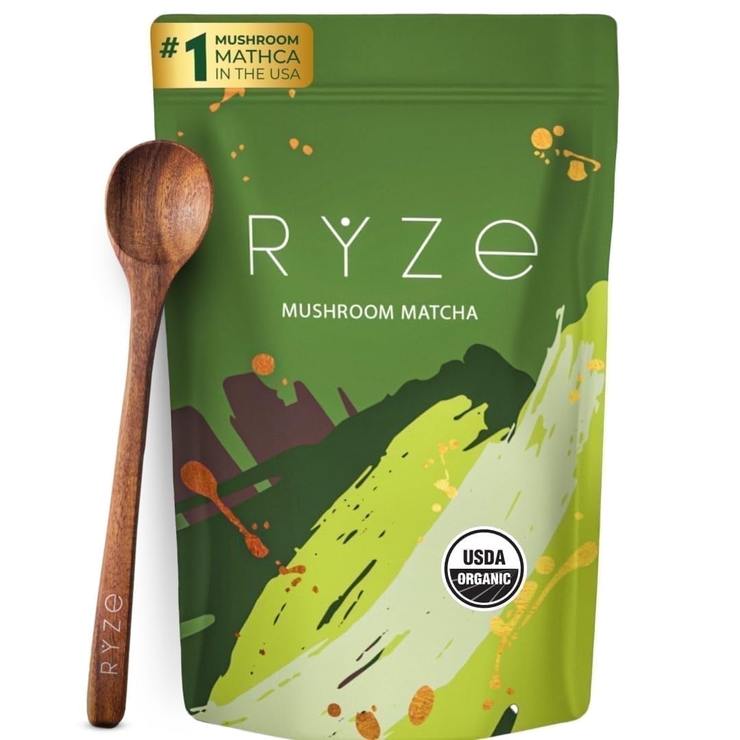 SUPERFOODS Matcha USDA Organic with 6 Adaptogens, Turkey Tail, Lions Mane, Reishi & Blue Spirulina, 0 Sugar, 30 Servings