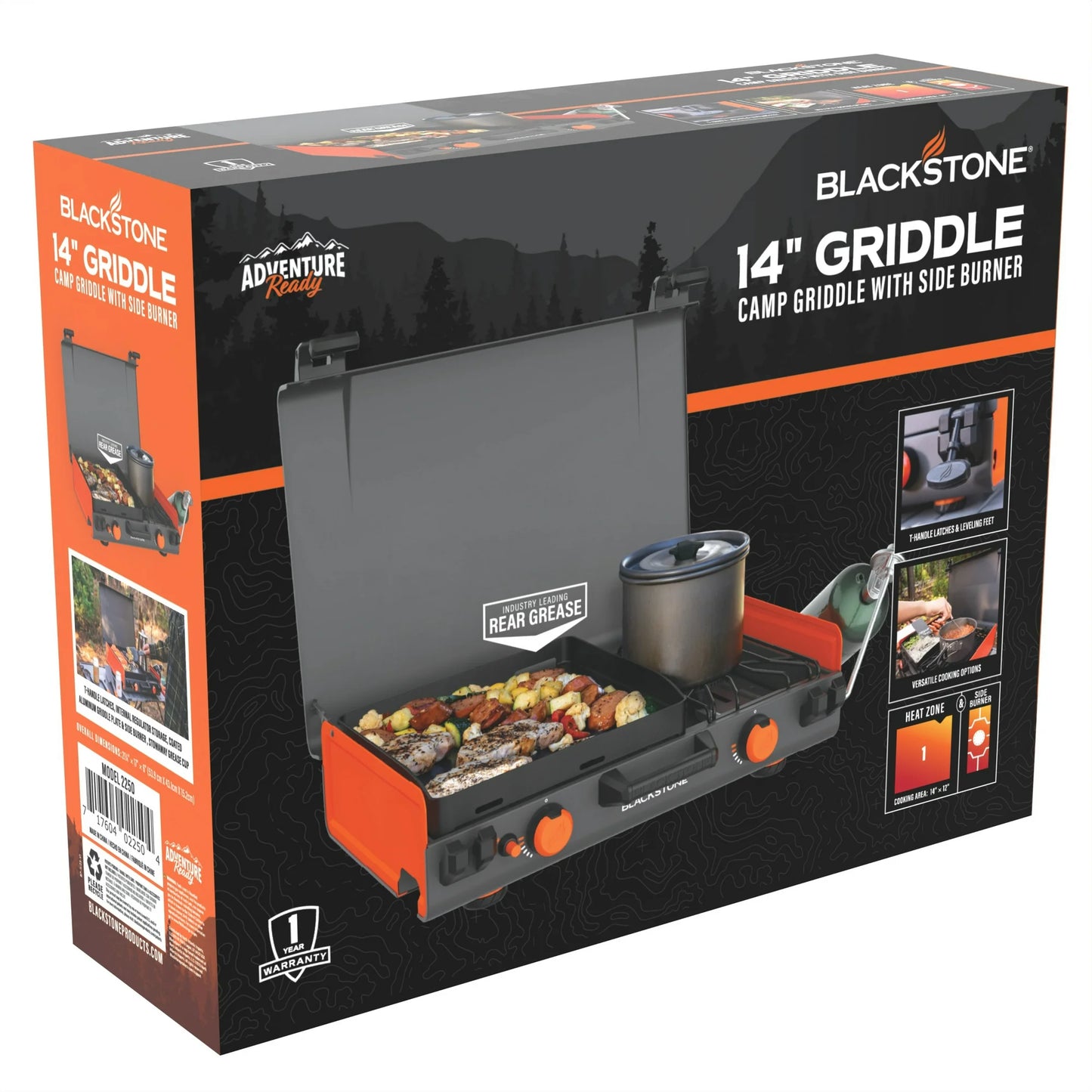 Adventure Ready 14 Propane Camping Griddle With Side  14″