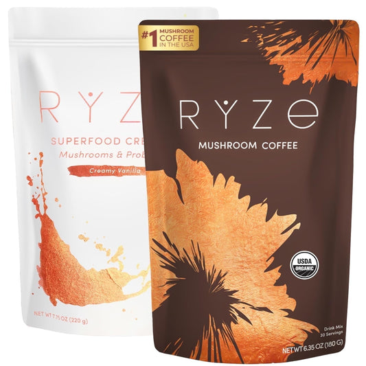 SUPERFOODS n Shine Bundle – USDA Organic Medium Roast Coffee + Probiotic Creamer with 6 Adaptogens, 30 + 30 Servings
