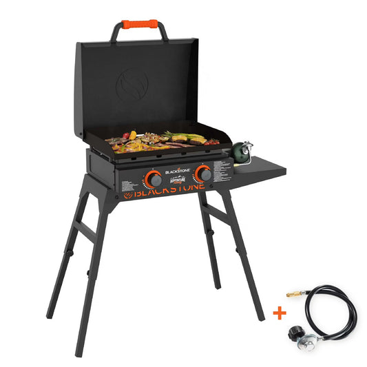 Adventure Ready 2-Burner 22″ Propane Omnivore Griddle with Stand and Adapter Hose