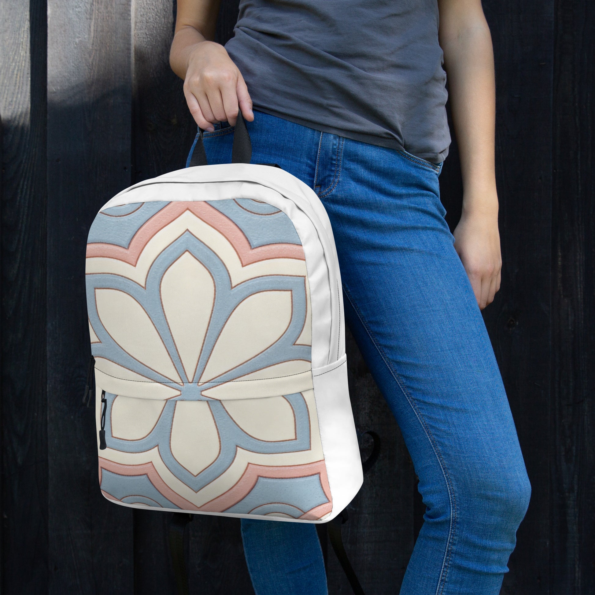 North Carry Co floral mandala all-over print backpack - side view