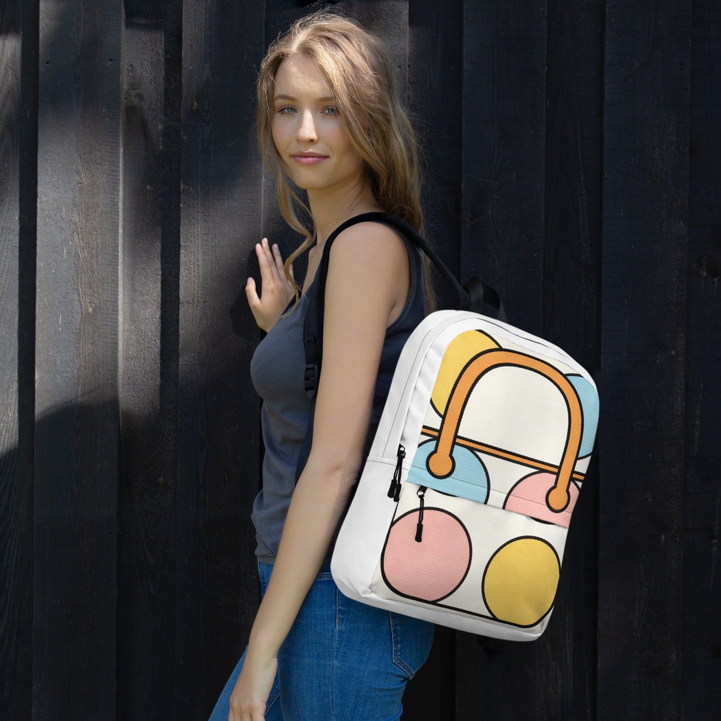 North Carry Co retro abstract all-over print backpack - back view