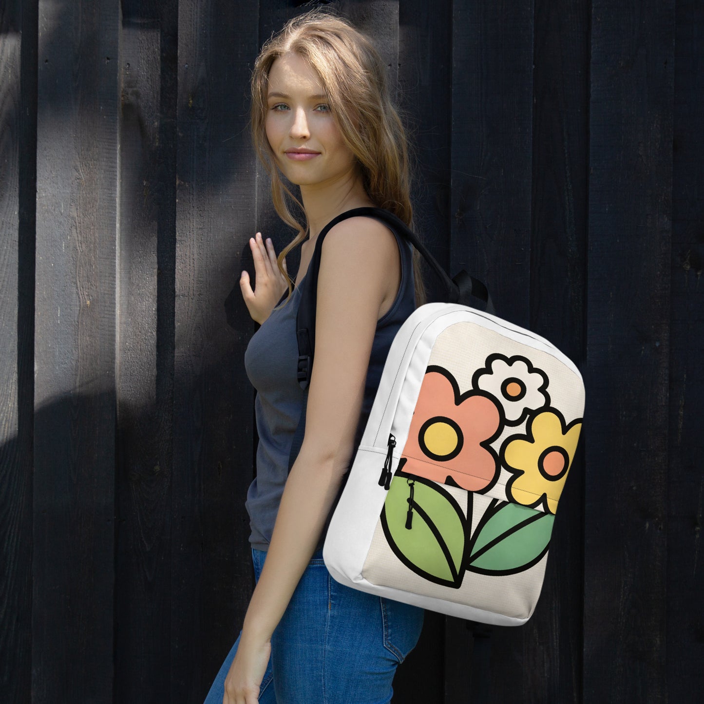 North Carry Co floral garden all-over print backpack - back view