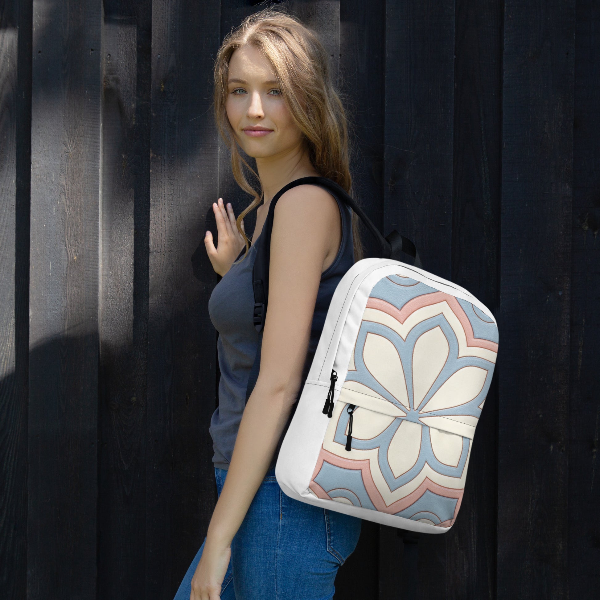 North Carry Co floral mandala all-over print backpack - back view