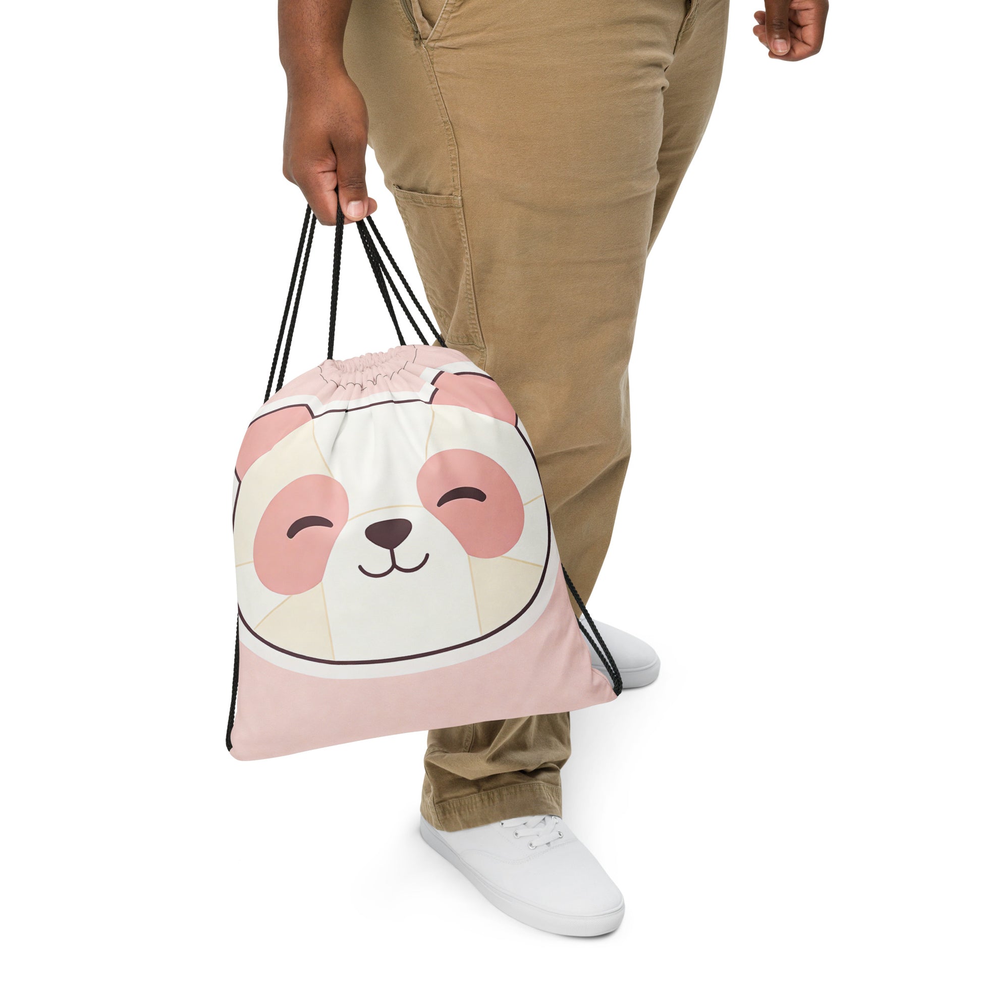 North Carry Co kawaii bear all-over print drawstring bag - front view