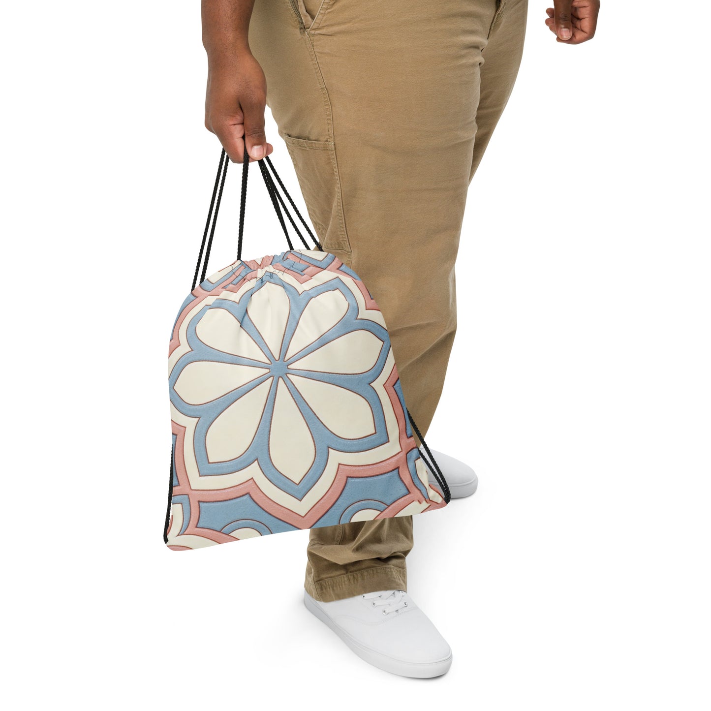 North Carry Co floral mandala all-over print drawstring bag - front view