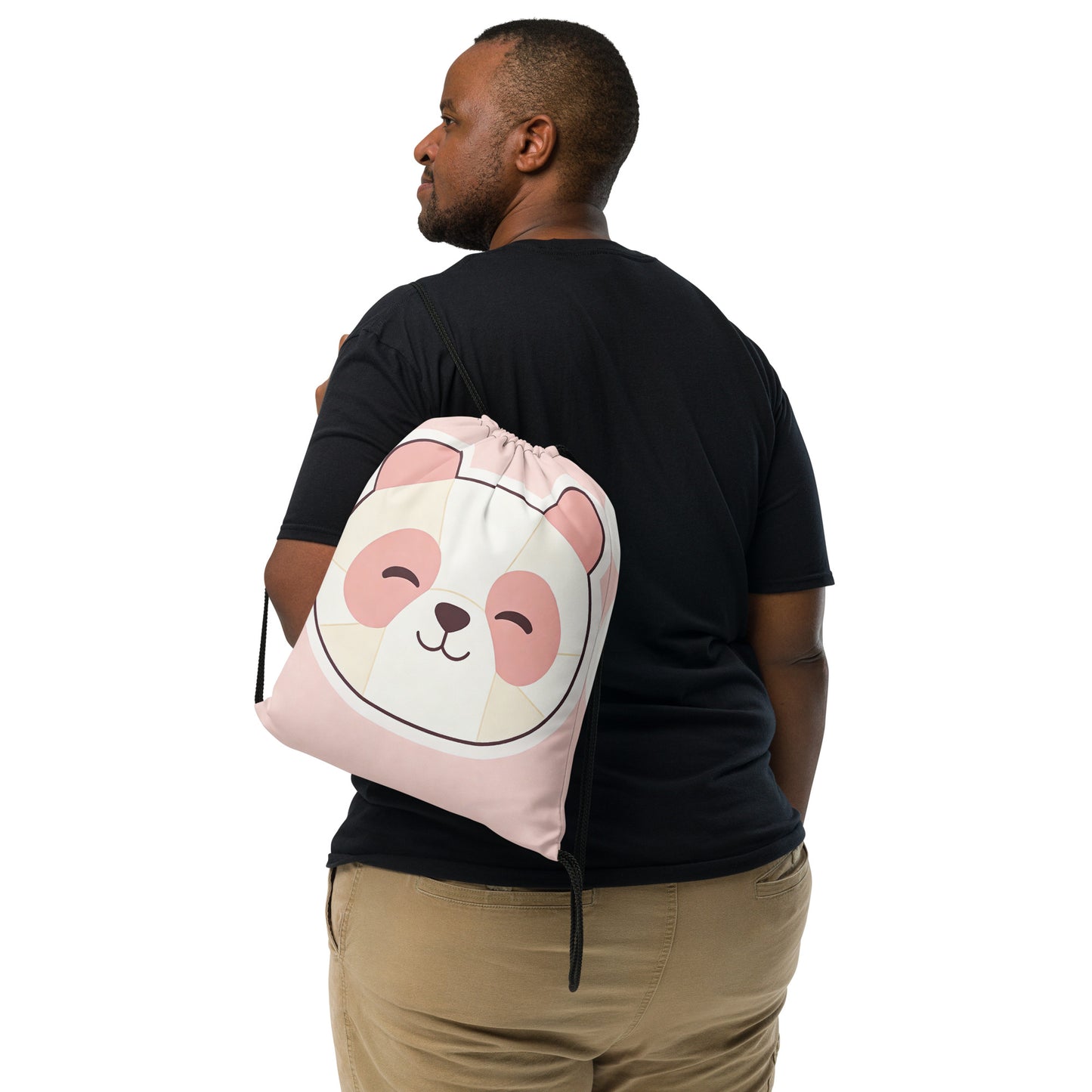 North Carry Co kawaii bear all-over print drawstring bag - side view