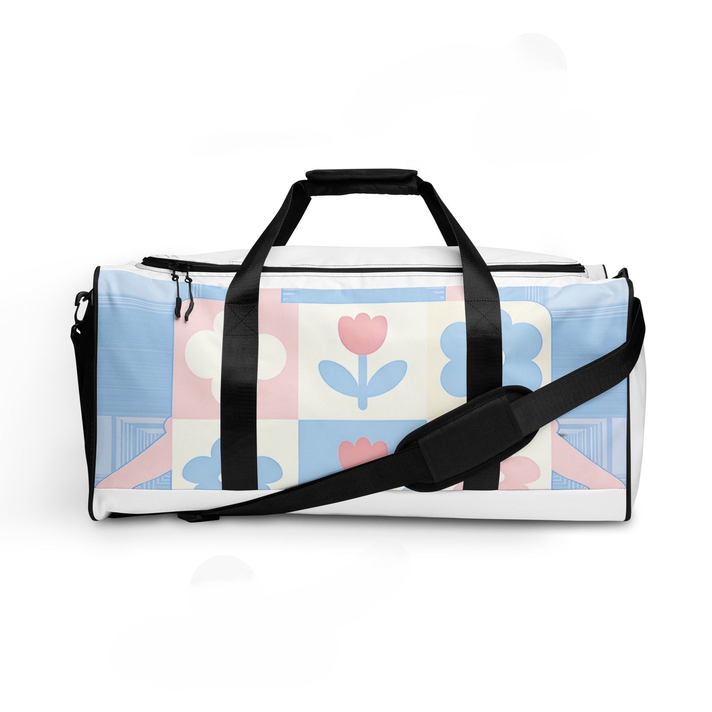 North Carry Co pastel tulips all-over print duffle bag - front view