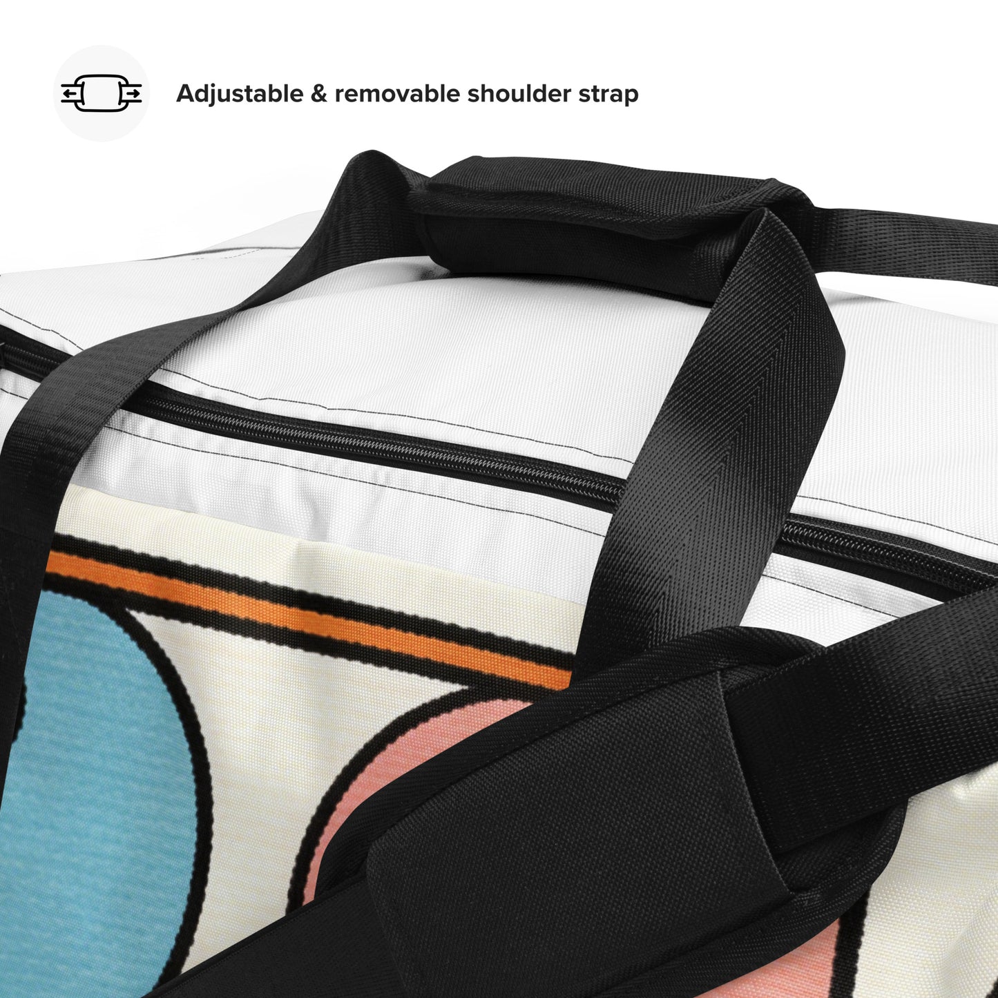 North Carry Co retro abstract all-over print duffle bag - detail view