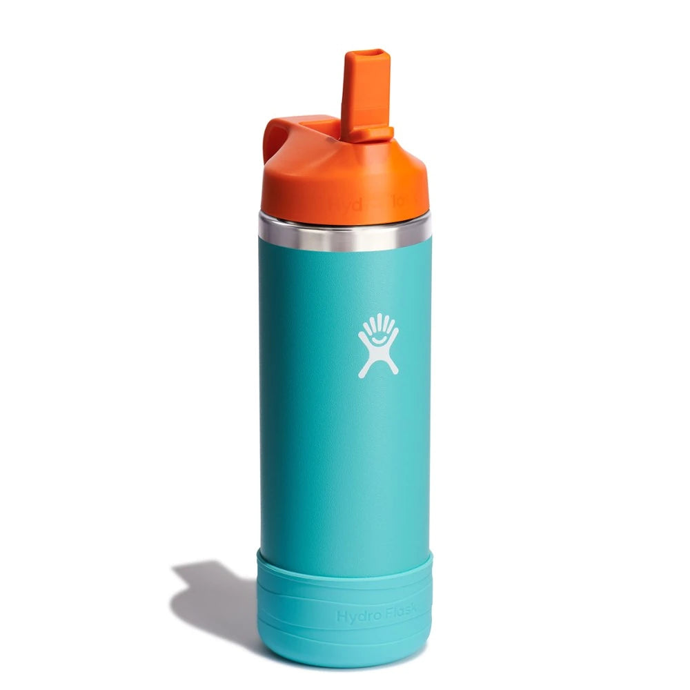 Kids' Wide-Mouth Vacuum Water Bottle With Straw Cap And Bottle Boot 18 Fl. Oz.