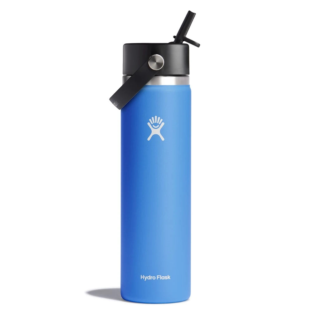 Wide-Mouth Vacuum Water Bottle With Flex Straw Cap 24 Fl. Oz.