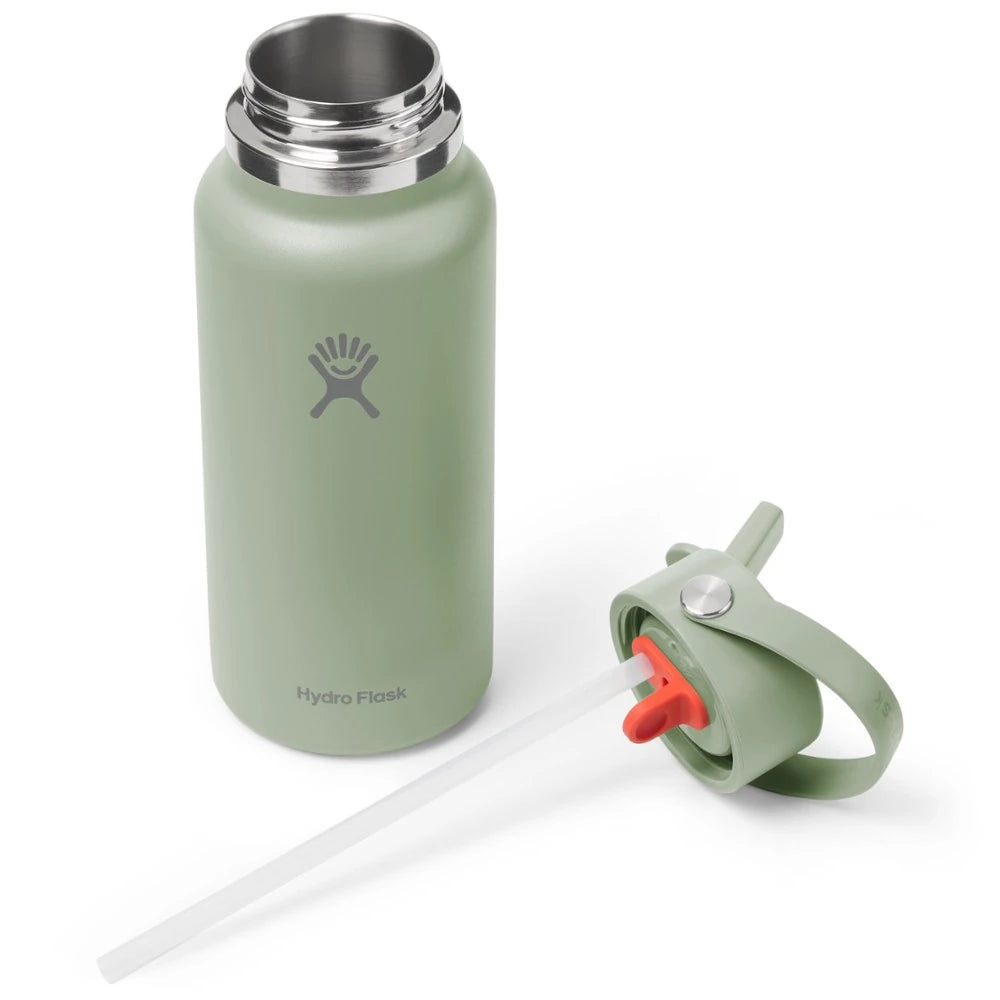 Wide-Mouth Vacuum Water Bottle With Flex Straw Cap 32 Fl. Oz.