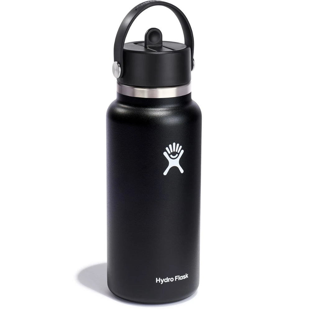 Wide-Mouth Vacuum Water Bottle With Flex Straw Cap 32 Fl. Oz.