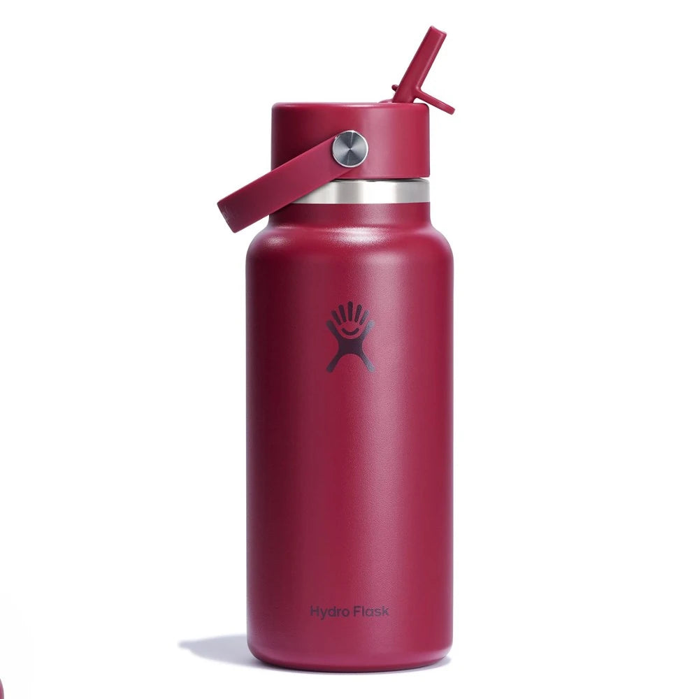 Wide-Mouth Vacuum Water Bottle With Flex Straw Cap 32 Fl. Oz.