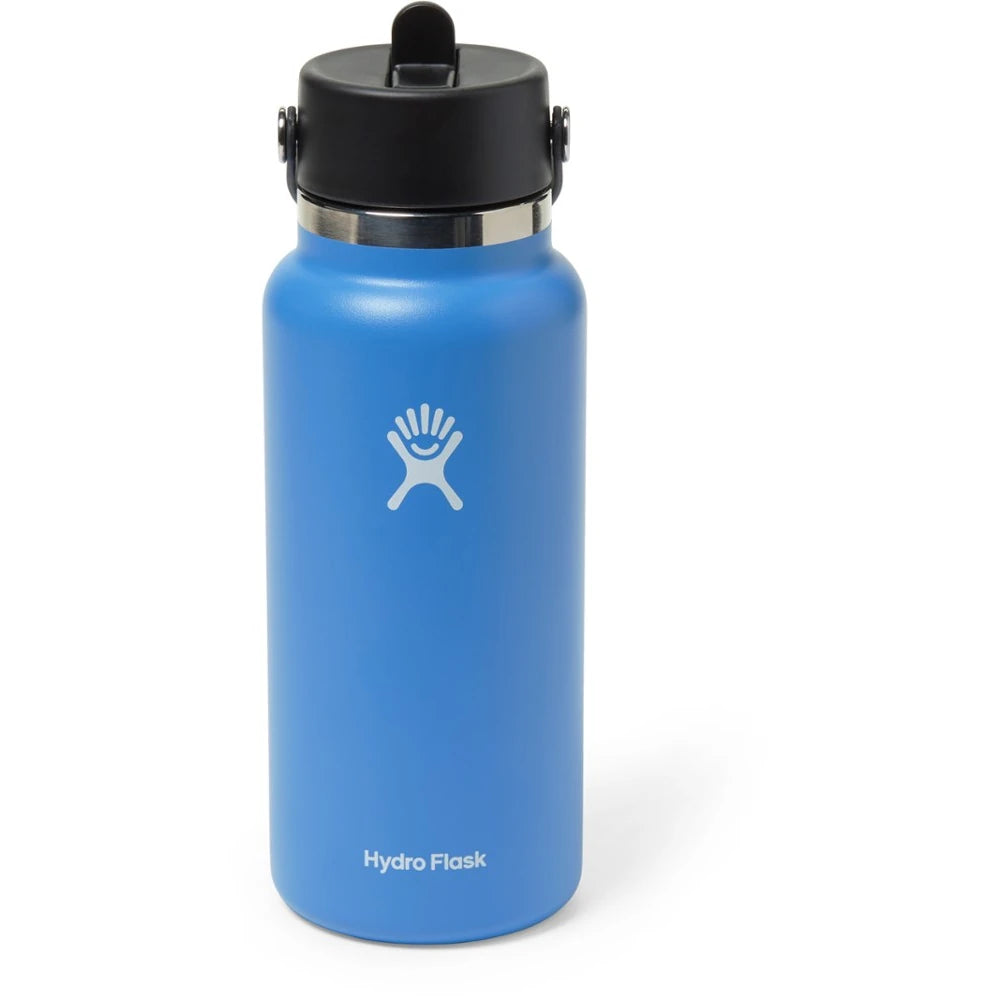 Wide-Mouth Vacuum Water Bottle With Flex Straw Cap 32 Fl. Oz.