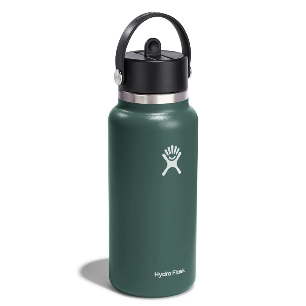 Wide-Mouth Vacuum Water Bottle With Flex Straw Cap 32 Fl. Oz.