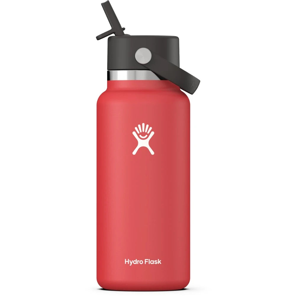 Wide-Mouth Vacuum Water Bottle With Flex Straw Cap 32 Fl. Oz.