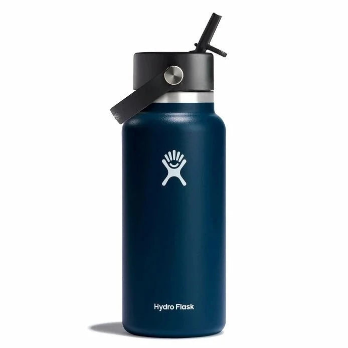 Wide-Mouth Vacuum Water Bottle With Flex Straw Cap 32 Fl. Oz.