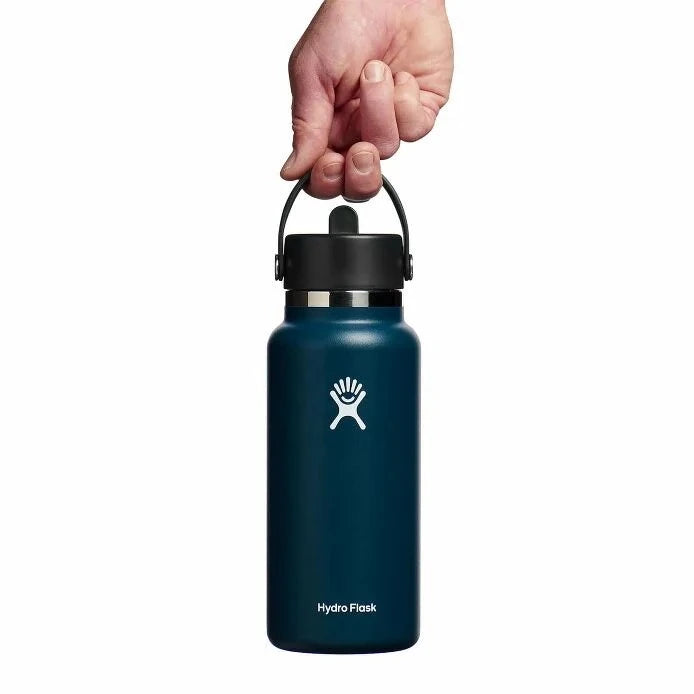 Wide-Mouth Vacuum Water Bottle With Flex Straw Cap 32 Fl. Oz.