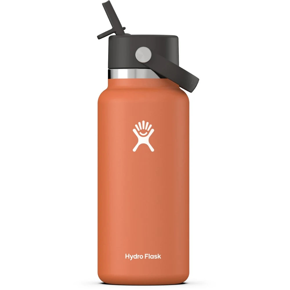 Wide-Mouth Vacuum Water Bottle With Flex Straw Cap 32 Fl. Oz.