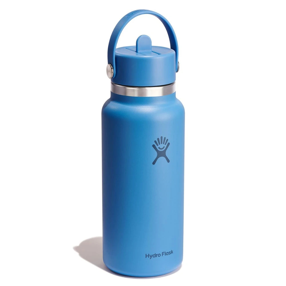 Wide-Mouth Vacuum Water Bottle With Flex Straw Cap 32 Fl. Oz.